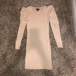 Cream Fitted Midi Dress